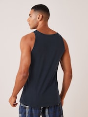 Black/White/Grey Marl/Navy Blue 100% Cotton Vests 5 Pack - Image 5 of 8