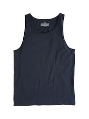 Black/White/Grey Marl/Navy Blue 100% Cotton Vests 5 Pack - Image 6 of 8