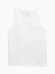 Black/White/Grey Marl/Navy Blue 100% Cotton Vests 5 Pack - Image 8 of 8