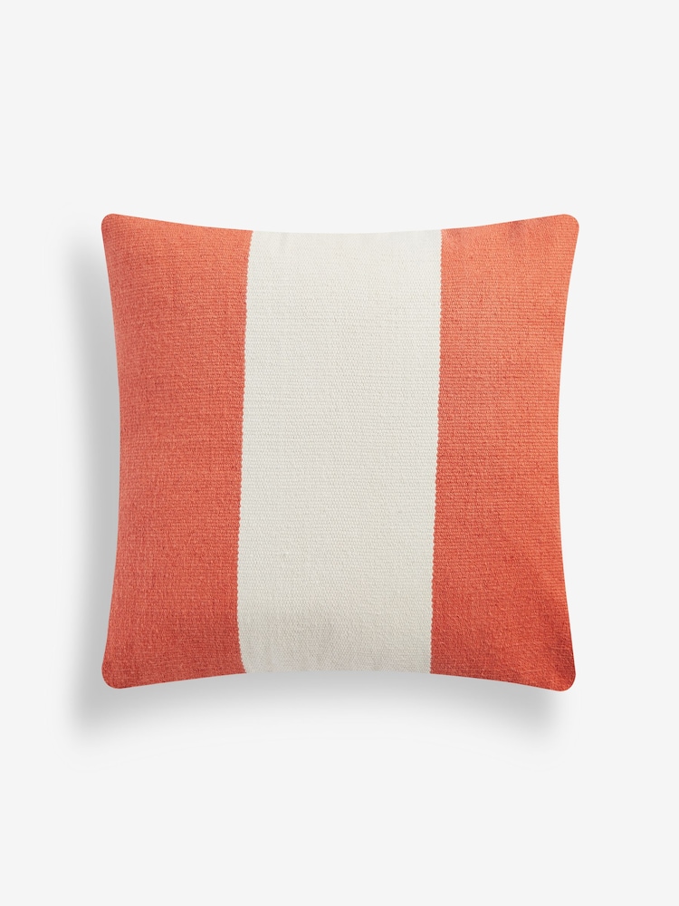 Rust Brown 50 x 50cm Rocco Stripe Indoor/Outdoor Cushion - Image 4 of 4