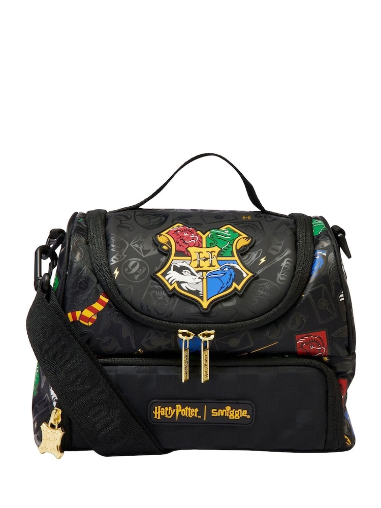 Smiggle Black Harry Potter Double Decker Lunchbox with Strap - Image 2 of 4