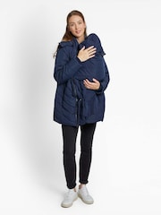 JoJo Maman Bébé Navy Blue Zip In Carrier Panel Coat - Image 1 of 3