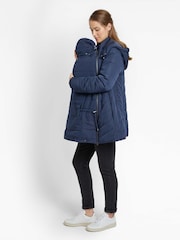 JoJo Maman Bébé Navy Blue Zip In Carrier Panel Coat - Image 2 of 3
