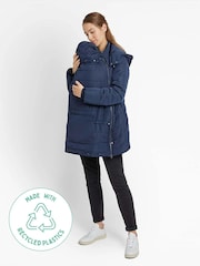 JoJo Maman Bébé Navy Blue Zip In Carrier Panel Coat - Image 3 of 3