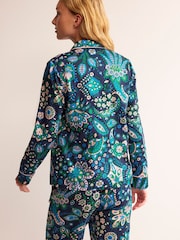 Boden Blue Cotton Sateen Pyjama Shirt - Image 2 of 5