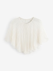 Ivory Cream Pearl Sheer Cape Cover-Up - Image 4 of 5