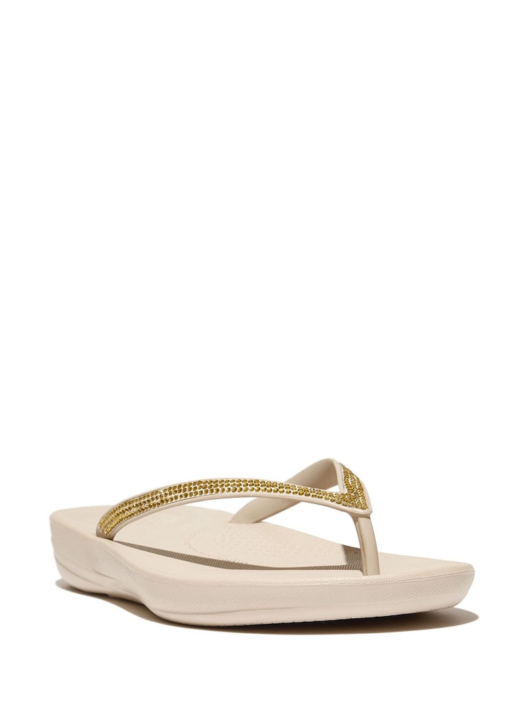 FitFlop Cream IQushion Sparkle Sandals - Image 2 of 4