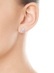 Beaverbrooks Sterling Cubic Zirconia Pear Pendant and Earrings Set - Image 2 of 4