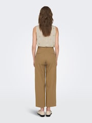 JDY Brown Wide Leg Cargo Trousers With Tortoise Belt - Image 2 of 5