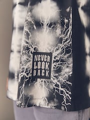 Black Tie Dye Long Sleeve Graphic 100% Cotton T-Shirt (3-16yrs) - Image 4 of 4