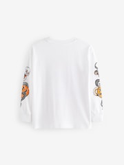 White Glow In the Dark Halloween Graphic Long Sleeve 100% Cotton T-Shirt (3-16yrs) - Image 3 of 4