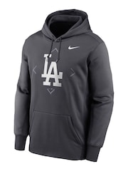 Nike Grey Los Angeles Dodgers Therma Icon Performance Fleece Pullover - Image 2 of 3