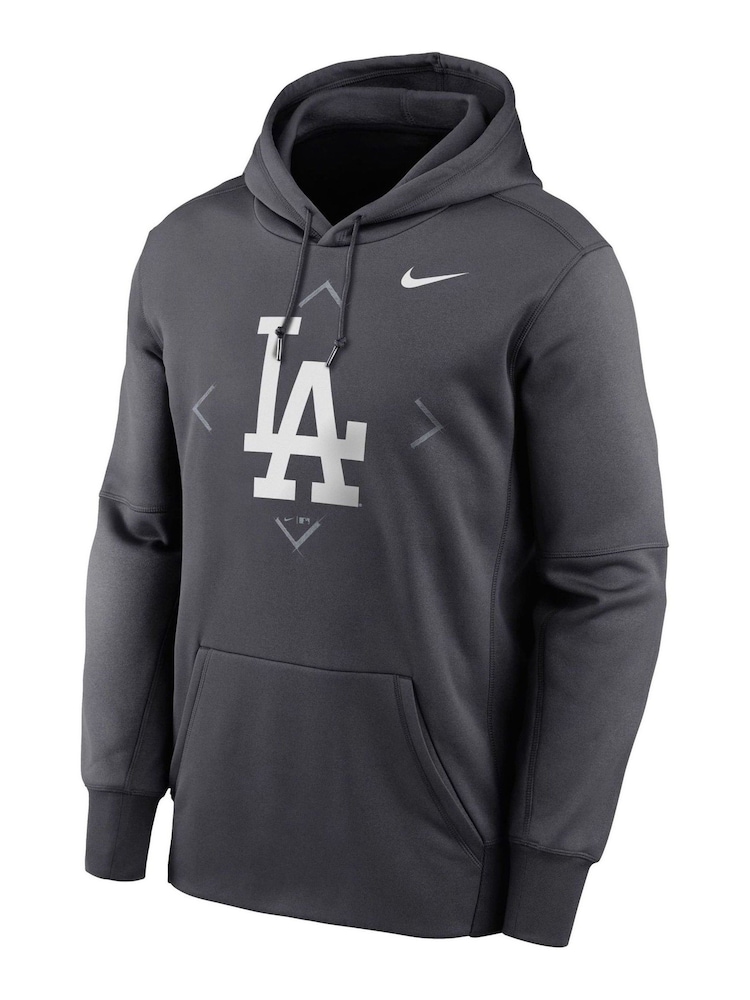 Nike Grey Los Angeles Dodgers Therma Icon Performance Fleece Pullover - Image 2 of 3