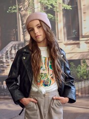 Abercrombie & Fitch Black Faux Leather Biker Jacket - Image 6 of 9