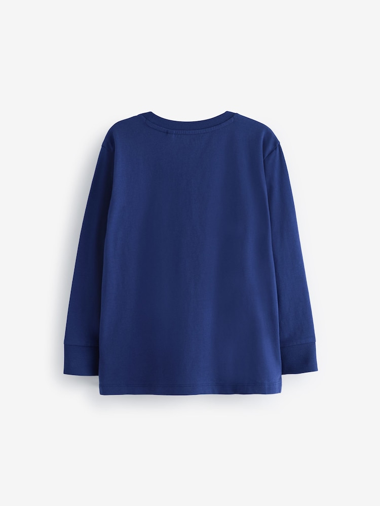 Navy Blue Racing Car Relaxed Fit Long Sleeve Graphic T-Shirt (3-16yrs) - Image 2 of 3