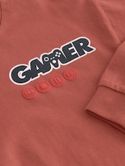 Rust Brown Game Controller Relaxed Fit Long Sleeve Graphic T-Shirt (3-16yrs) - Image 3 of 3