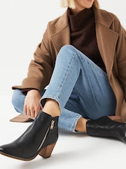 Dune London Black Zip-Up Paicey Ankle Boots - Image 1 of 7