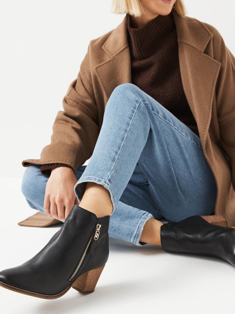 Dune London Black Zip-Up Paicey Ankle Boots - Image 1 of 7