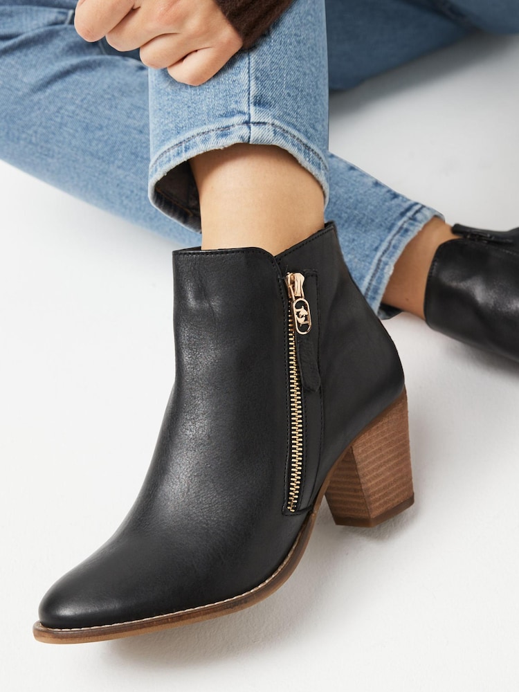 Dune London Black Zip-Up Paicey Ankle Boots - Image 2 of 7