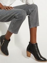 Dune London Black Zip-Up Paicey Ankle Boots - Image 3 of 7