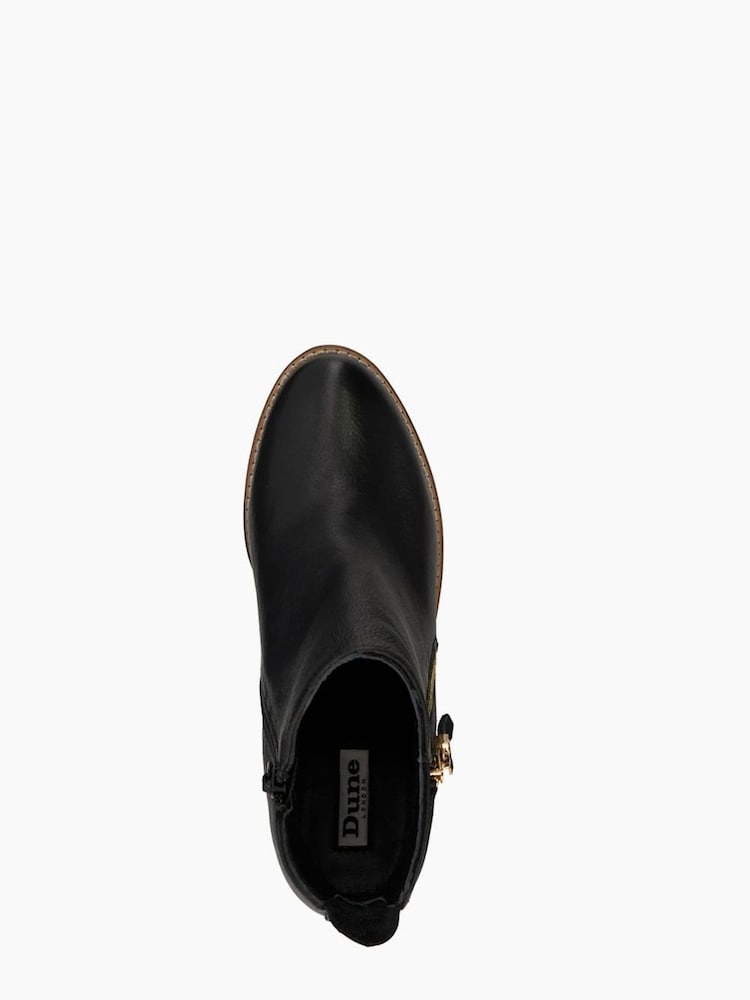 Dune London Black Zip-Up Paicey Ankle Boots - Image 7 of 7