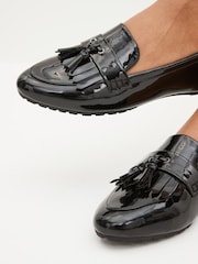 Black Patent Forever Comfort® Cleated Tassel Loafers - Image 2 of 7