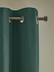 Green Dark Blackout/Thermal Cotton Eyelet Curtains - Image 7 of 8