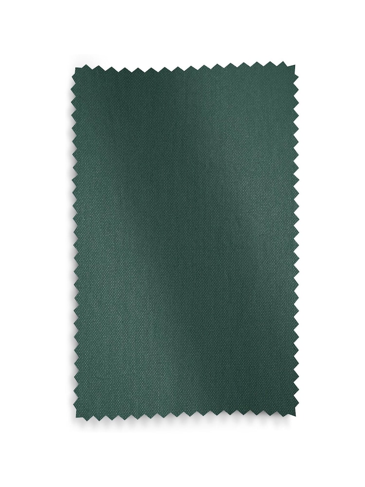 Green Dark Blackout/Thermal Cotton Eyelet Curtains - Image 8 of 8