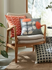 Orla Kiely Orange Linear Stem Cushion - Image 1 of 2