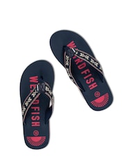 Weird Fish Blue Hamdon Jacquard Flip Flops - Image 1 of 4