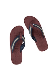 Weird Fish Blue Malham Leather Look Flip Flops - Image 1 of 5