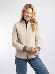 Weird Fish Cream Ariana Full Zip Grid Fleece - Image 1 of 8