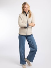 Weird Fish Cream Ariana Full Zip Grid Fleece - Image 3 of 8