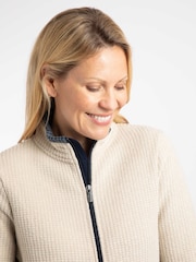 Weird Fish Cream Ariana Full Zip Grid Fleece - Image 4 of 8