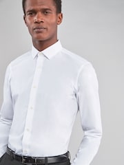 White Easy Care Single Cuff Shirts 3 Pack - Image 2 of 5