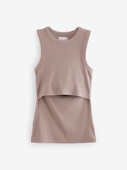 Taupe Brown Maternity Nursing Racer Vest - Image 5 of 6