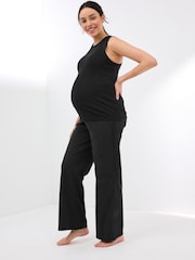 Black Maternity Yoga Flare Leggings - Image 2 of 9