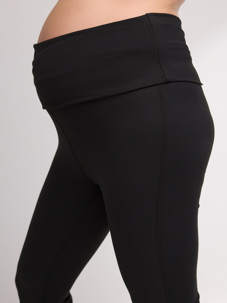 Black Maternity Yoga Flare Leggings - Image 5 of 9