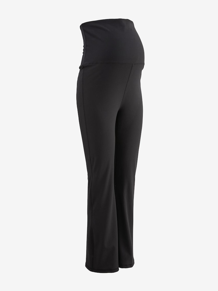 Black Maternity Yoga Flare Leggings - Image 7 of 9