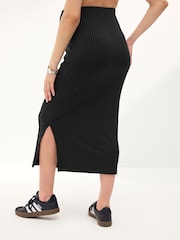 Black Maternity Rib Column Skirt - Image 3 of 7