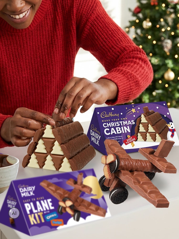 Cadbury Dairy Milk and Oreo Make Your Own Aeroplane Christmas Cabin Kit Bundle - Image 1 of 4 Cadbury Dairy Milk and Oreo Make Your Own Aeroplane Christmas Cabin Kit Bundle - Image 1 of 4