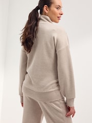 Neutrale Farbe - Sweatshirt mit Viertelreißverschluss (Umstandsmode) - Bild 4 von 8