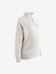 Neutrale Farbe - Sweatshirt mit Viertelreißverschluss (Umstandsmode) - Bild 7 von 8