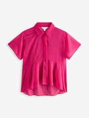 Pink Dip Back Hem Blouse - Image 1 of 1