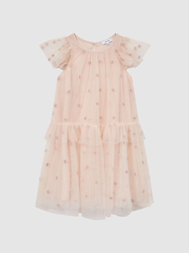 Reiss Pale Pink Fifi 4-9 yrs Tulle Embroidered Dress - Image 2 of 6