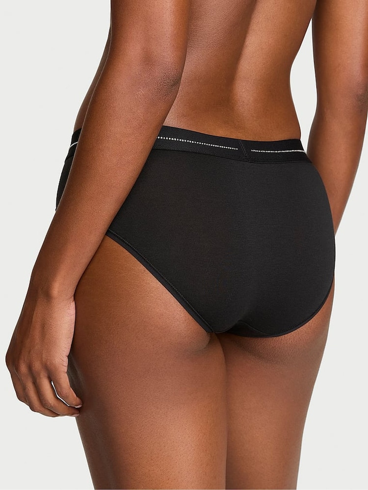 Victoria's Secret Black Hipster Shine Logo Knickers - Image 2 of 2