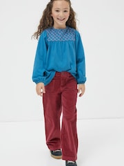 FatFace Pink Willow Wide Leg Cord Trousers - Image 1 of 4