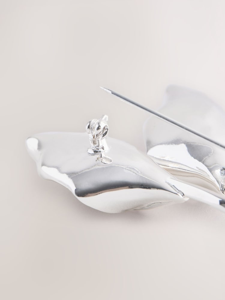 Silver Tone Flower Stem Brooch - Image 3 of 3