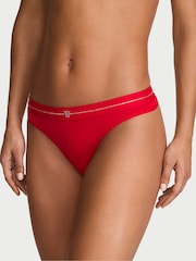 Victoria's Secret Lipstick Red Thong Shine Logo Knickers - Image 1 of 2
