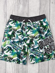 Vanilla Underground Green Jurassic World Licensing Swim Shorts - Image 1 of 5